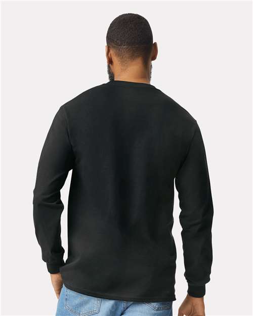 Black Ultra Cotton® Long Sleeve Pocket T-Shirt - 2410