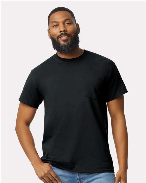 Black Ultra Cotton® Pocket T-Shirt - 2300