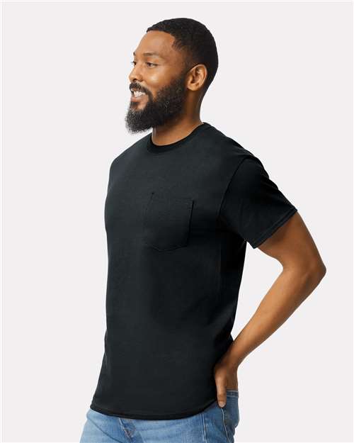 Black Ultra Cotton® Pocket T-Shirt - 2300