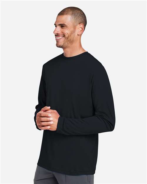 Black Unisex Capital Long Sleeve Performance T-Shirt - CE10L