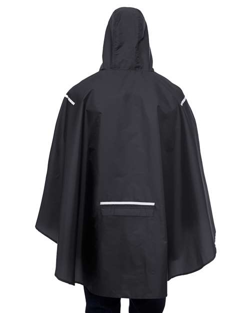 Black Unisex Zone Protect Packable Poncho - TT71