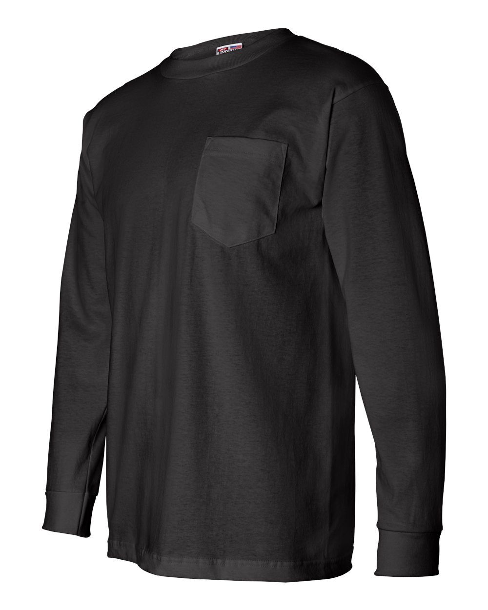 Black USA-Made Long Sleeve Pocket T-Shirt - 8100