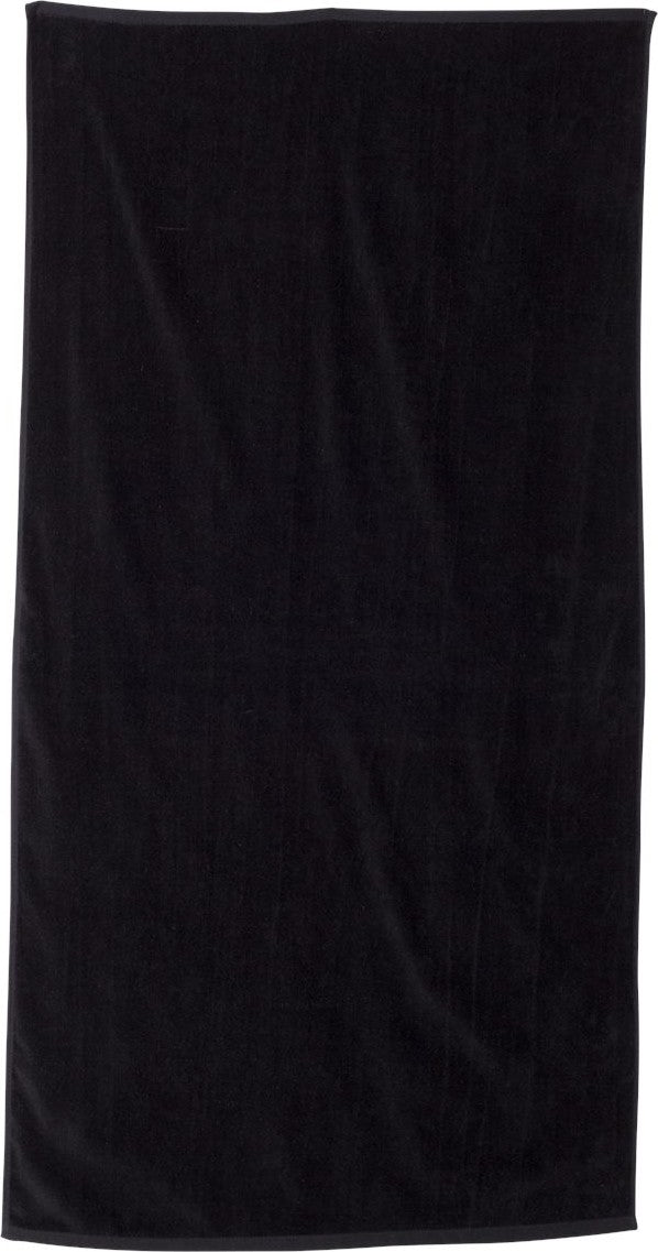 Black Velour Beach Towel - C3060