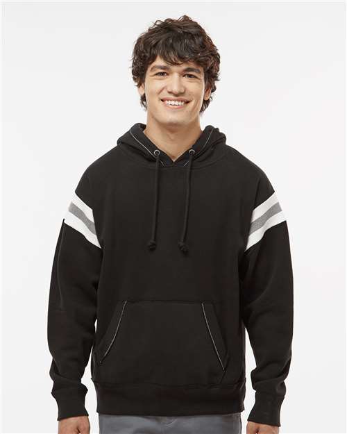 Black Vintage Athletic Hooded Sweatshirt - 8847