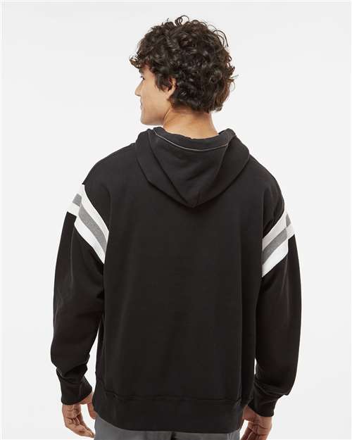 Black Vintage Athletic Hooded Sweatshirt - 8847