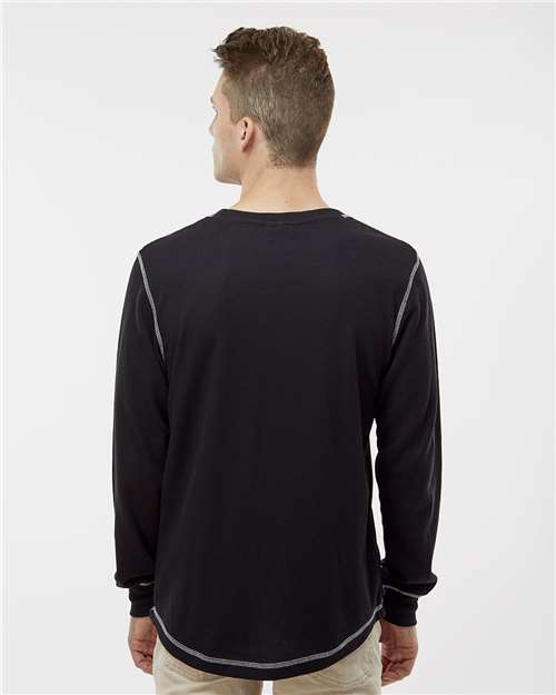 Black/ Vintage White Vintage Thermal Long Sleeve T-Shirt - 8238