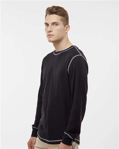 Black/ Vintage White Vintage Thermal Long Sleeve T-Shirt - 8238