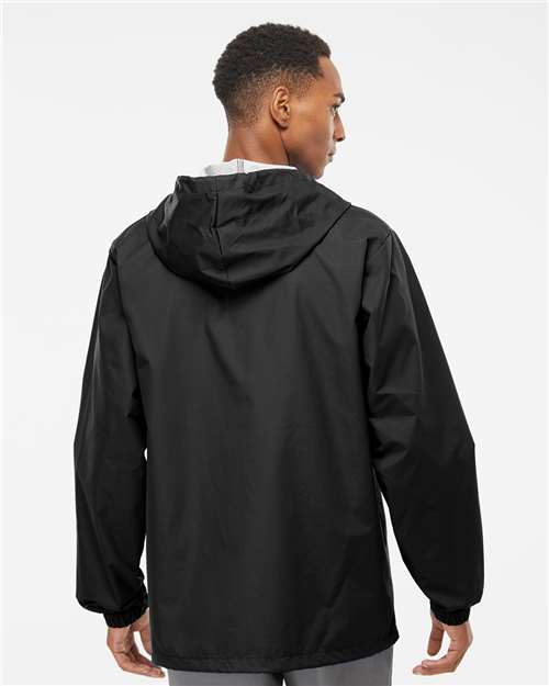 Black Water-Resistant Hooded Windbreaker - EXP95NB