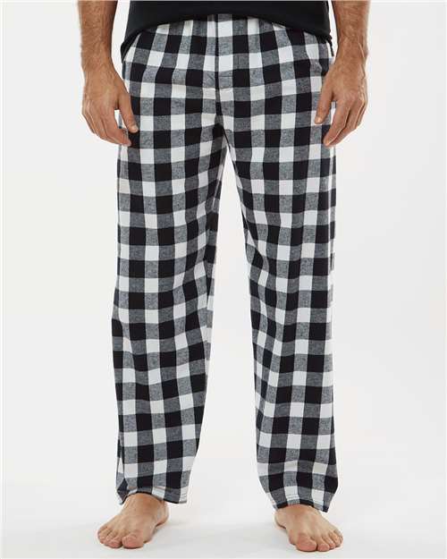 Black/ White Buffalo Plaid Harley Flannel Pants - BM6624