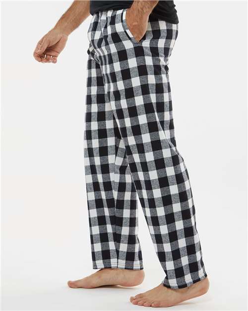Black/ White Buffalo Plaid Harley Flannel Pants - BM6624