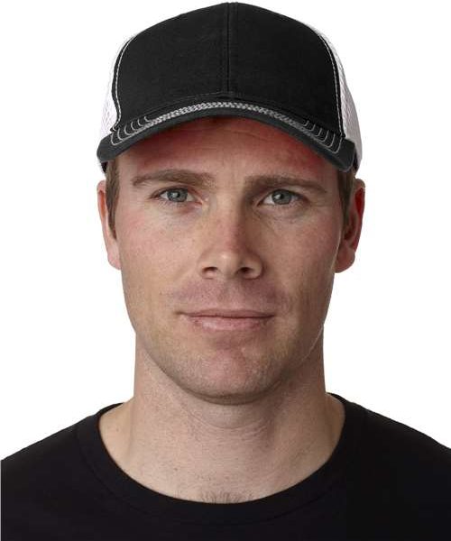 Black/ White Fairway Cap - FA102