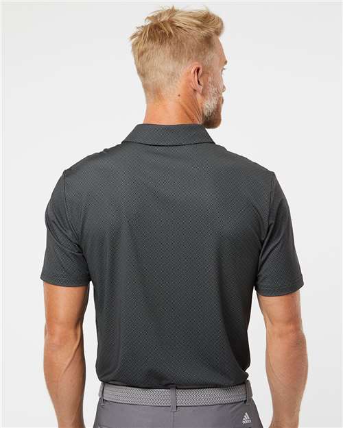 Black/ White/ Grey Three Diamond Dot Print Polo - A498