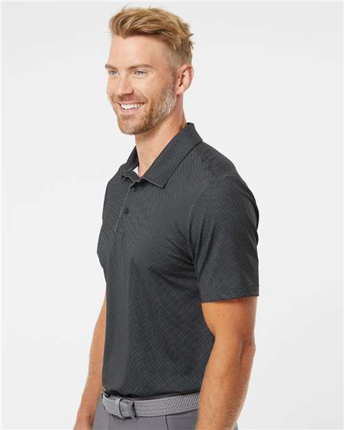 Black/ White/ Grey Three Diamond Dot Print Polo - A498