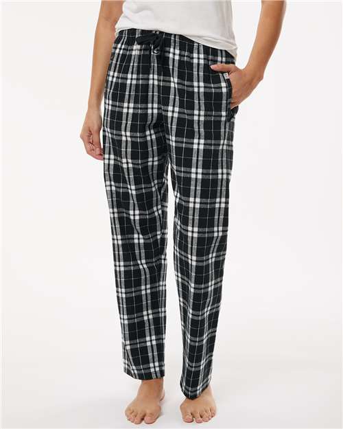 Black/ White Women's Haley Flannel Pants - BW6620
