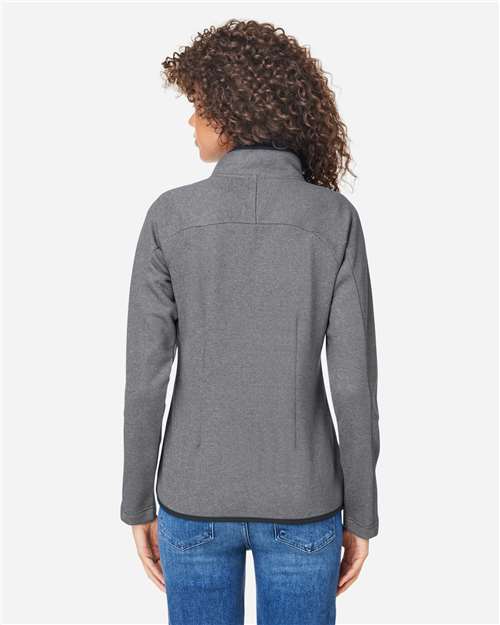 Black/ White Women's Venture Heathered Stripe Full-Zip - CE72W