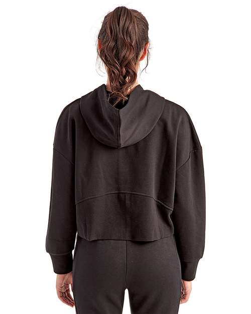 Black Women's Alice Half-Zip Hooded Sweatshirt - TD077