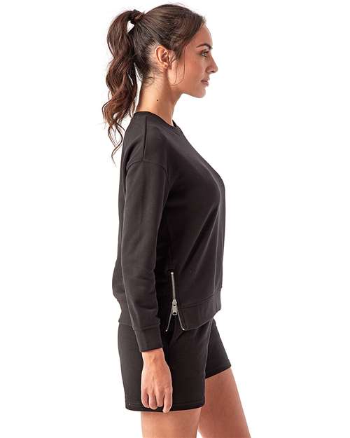 Black Women's Billie Side-Zip Sweatshirt - TD600
