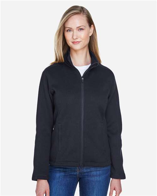 Black Women's Bristol Full-Zip Sweater Fleece Jacket - DG793W
