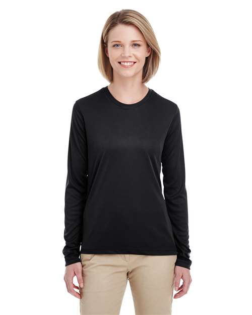Black Women's Cool & Dry Performance Long-Sleeve Top - 8622W