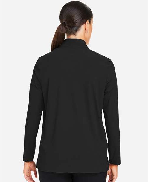 Black Women's CrownLux Performance® Windsor Welded Quarter-Zip Pullover - DG410W