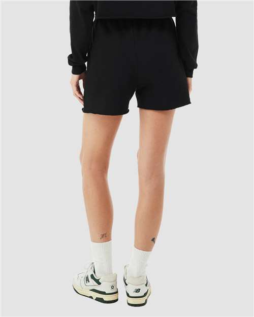 Black Women's Cutoff Fleece Shorts - 3787