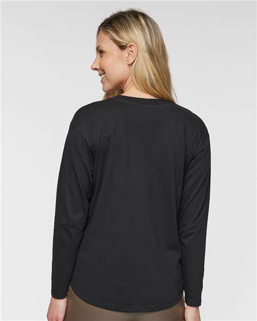 Black Women's Fine Jersey Long Sleeve Tee - 3508