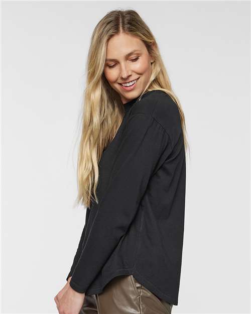 Black Women's Fine Jersey Long Sleeve Tee - 3508