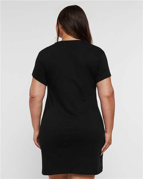 Black Women's Fine Jersey V-Neck Coverup - 3522