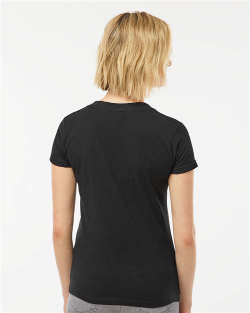Black Women's Fine Jersey V-Neck T-Shirt - 214