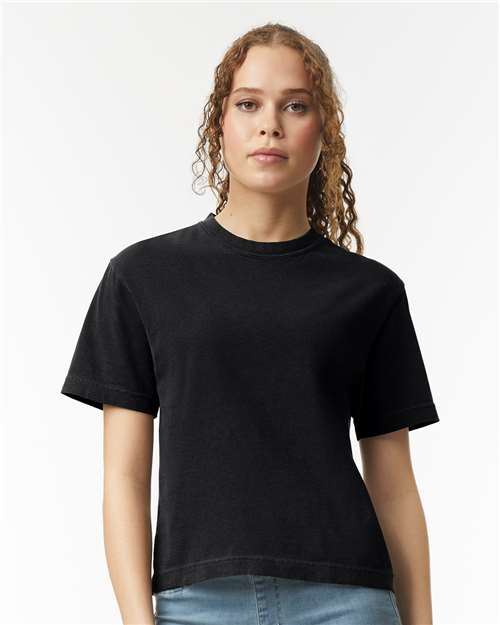 Black Women's Heavyweight Boxy T-Shirt - 3023CL