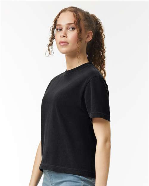 Black Women's Heavyweight Boxy T-Shirt - 3023CL