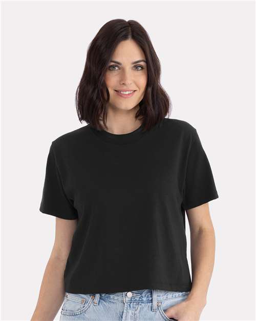 Black Women's Heavyweight Boxy T-Shirt - 7610