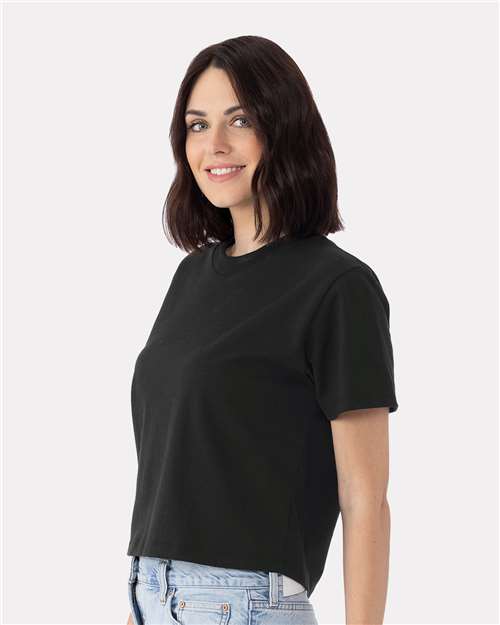 Black Women's Heavyweight Boxy T-Shirt - 7610