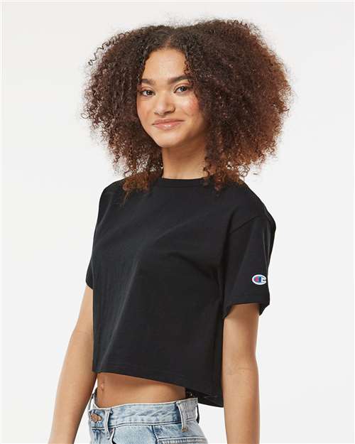 Black Women's Heritage Jersey Crop T-Shirt - T453W