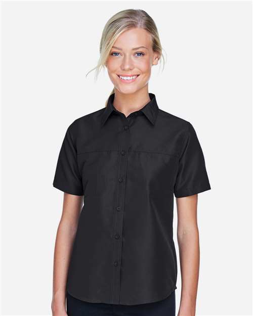 Black Women's Key West Short Sleeve Performance Staff Shirt - M580W