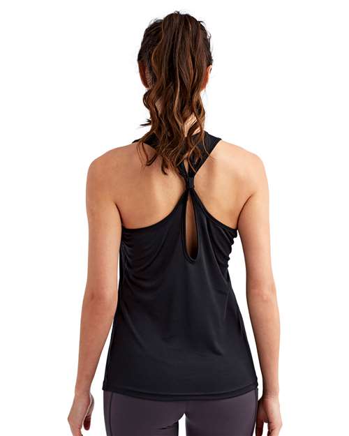 Black Women's Knot Back Venus Tank - TD042