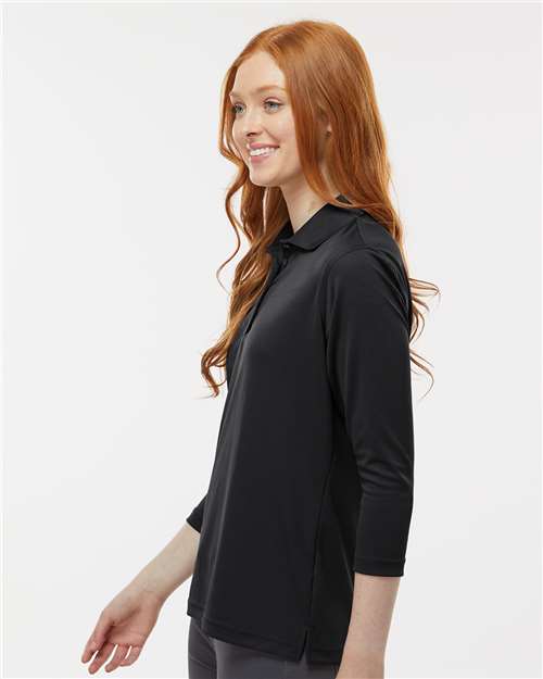 Black Women's Lady Palm Three-Quarter Sleeve Polo - 120