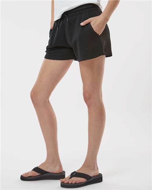 Black Women’s Lightweight California Wave Wash Fleece Shorts - PRM20SRT