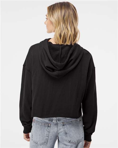 Black Women’s Lightweight Crop Hooded Sweatshirt - AFX64CRP