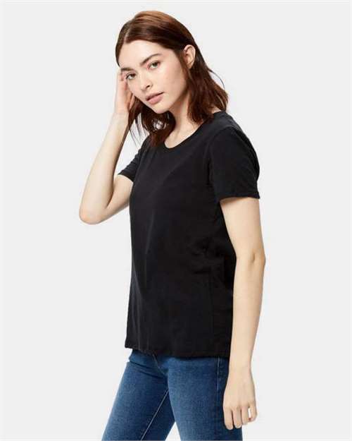 Black Women's Loose Fit Boyfriend Tee - US115
