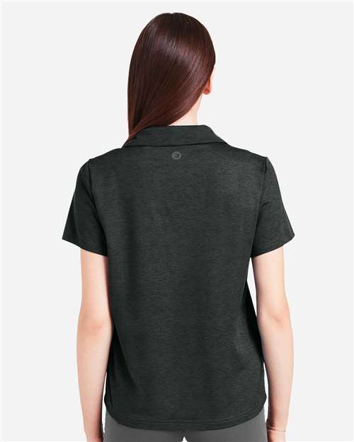 Black Women's Marbled Fairway Polo - PDP7058