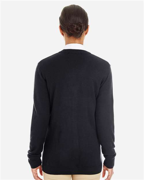 Black Women's Pilbloc V-Neck Button Cardigan Sweater - M425W