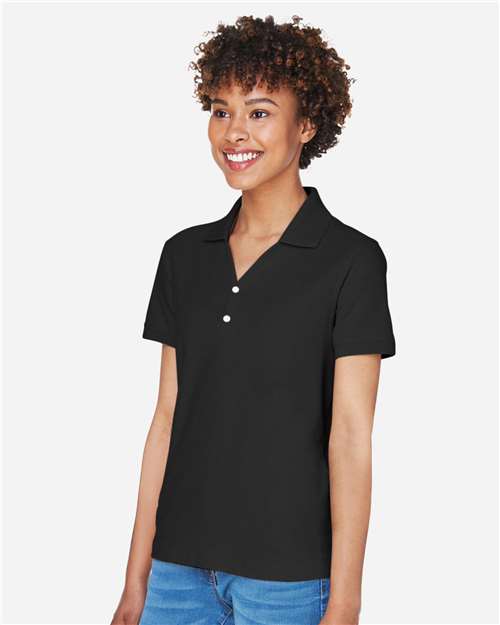 Black Women's Pima Piqué Polo - D100W