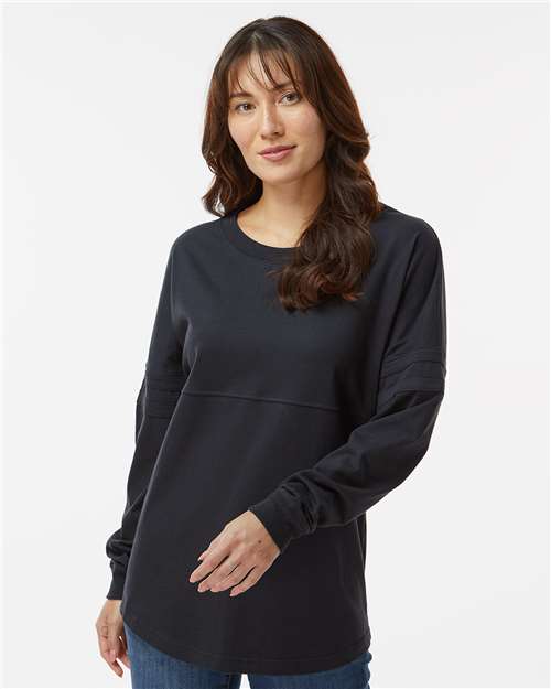 Black Women's Pom Pom Long Sleeve Jersey T-Shirt - BW3514