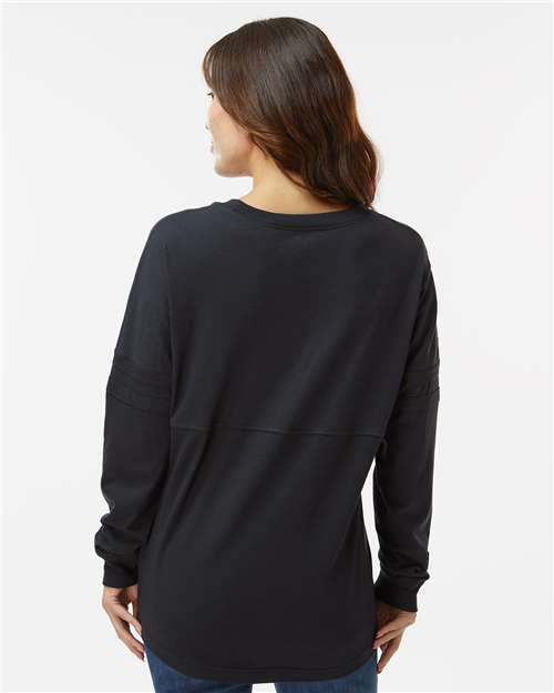 Black Women's Pom Pom Long Sleeve Jersey T-Shirt - BW3514