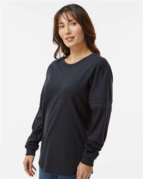 Black Women's Pom Pom Long Sleeve Jersey T-Shirt - BW3514