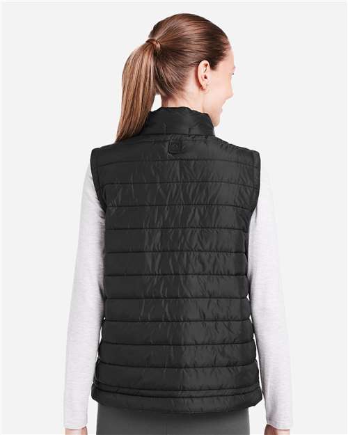 Black Women's Quilted Puffer Vest - TW911