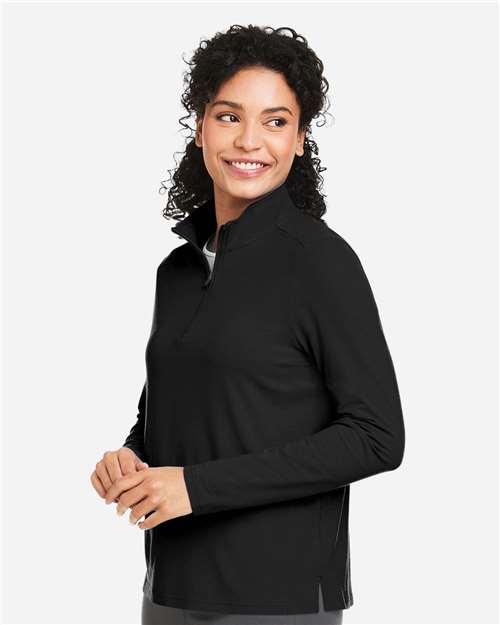 Black Women's Raleigh Stretch Quarter-Zip Pullover - DG425W