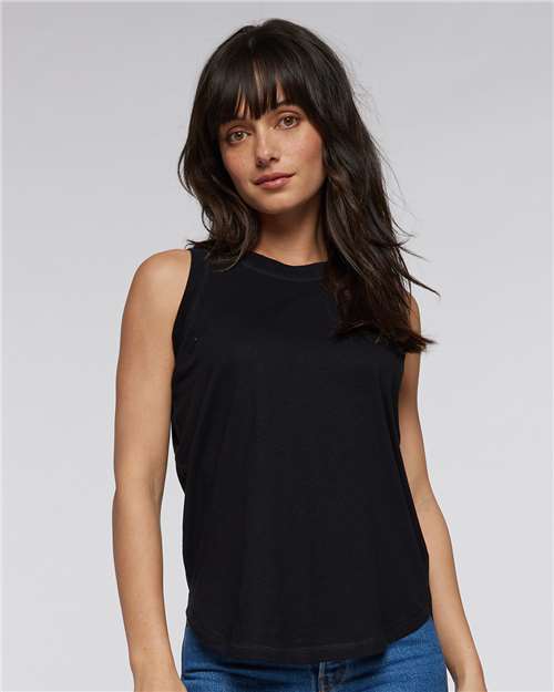 Black Women's Relaxed Fine Jersey Tank - 3592