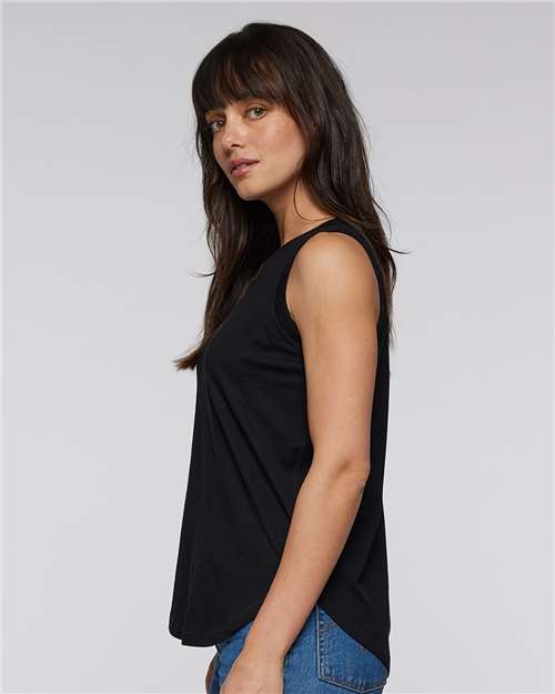 Black Women's Relaxed Fine Jersey Tank - 3592